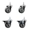 Service Caster 35 Inch Gray Polyurethane 12 MM Threaded Stem Caster Set 2 Brakes SCC SCC-TS20S3514-PPUB-M1215-2-PLB-2 - alternate 1